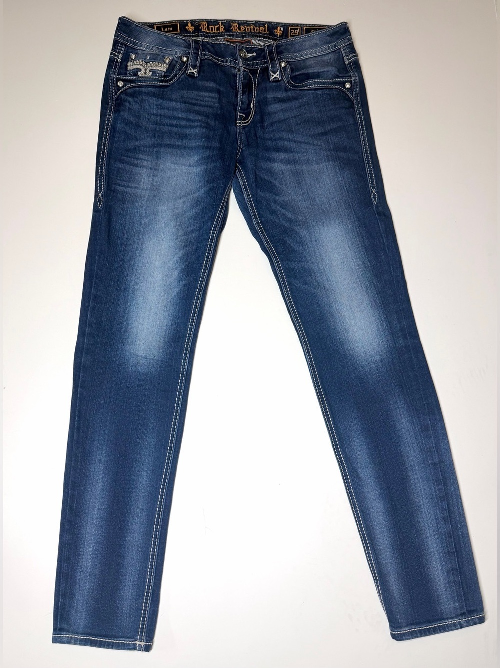 Rock Revival Women's Lam Skinny Blue Jeans Size - 29